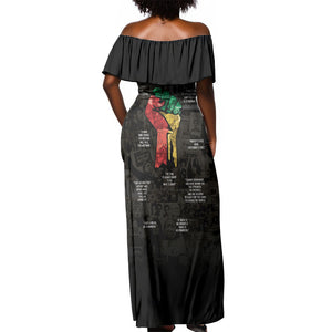 Juneteenth Black History Off Shoulder Maxi Dress Inspirational Quotes Collage
