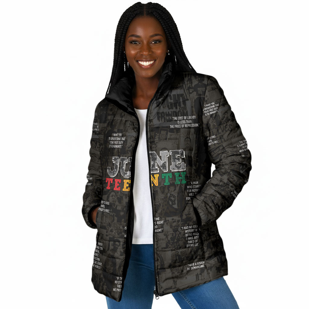 Juneteenth Black History Padded Jacket Inspirational Quotes Collage