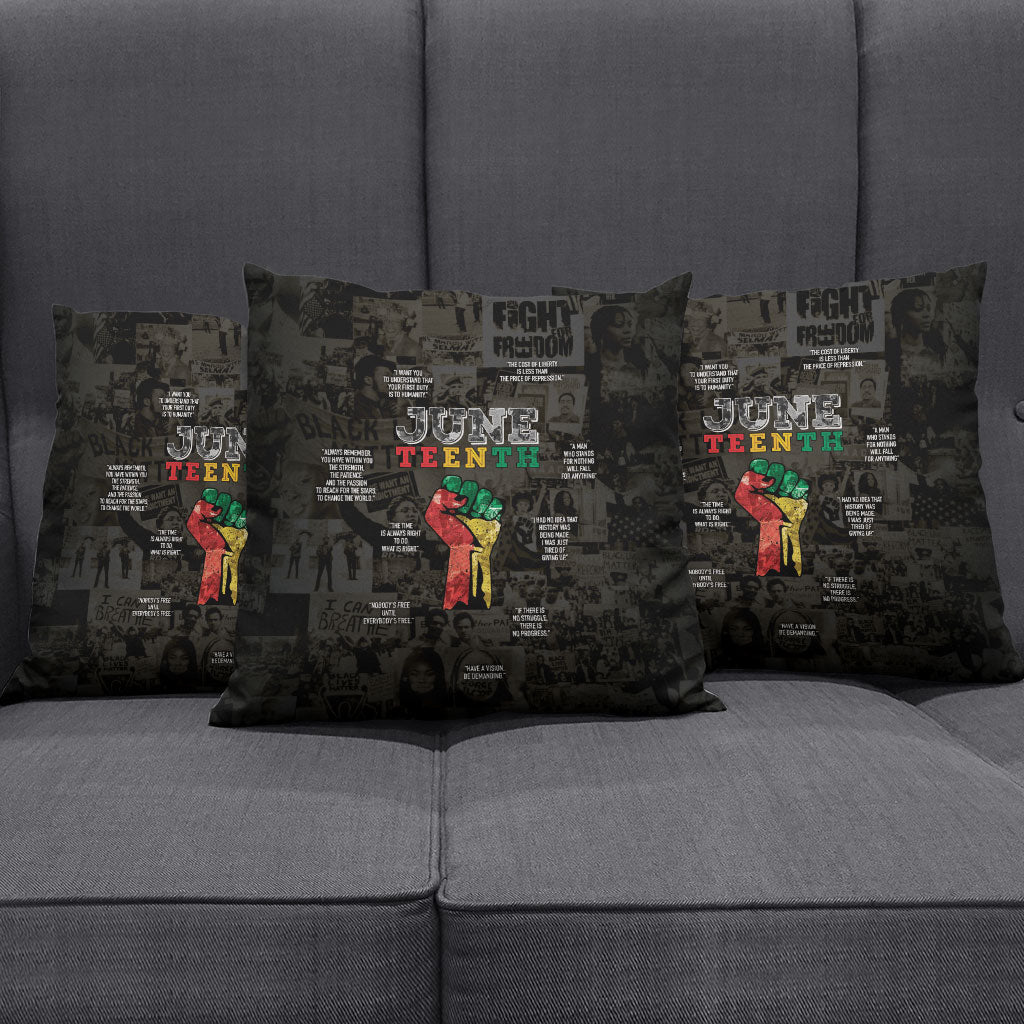 Juneteenth Black History Pillow Cover Inspirational Quotes Collage