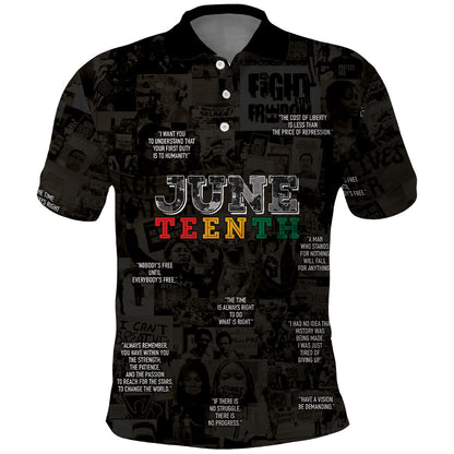 Juneteenth Black History Polo Shirt Inspirational Quotes Collage