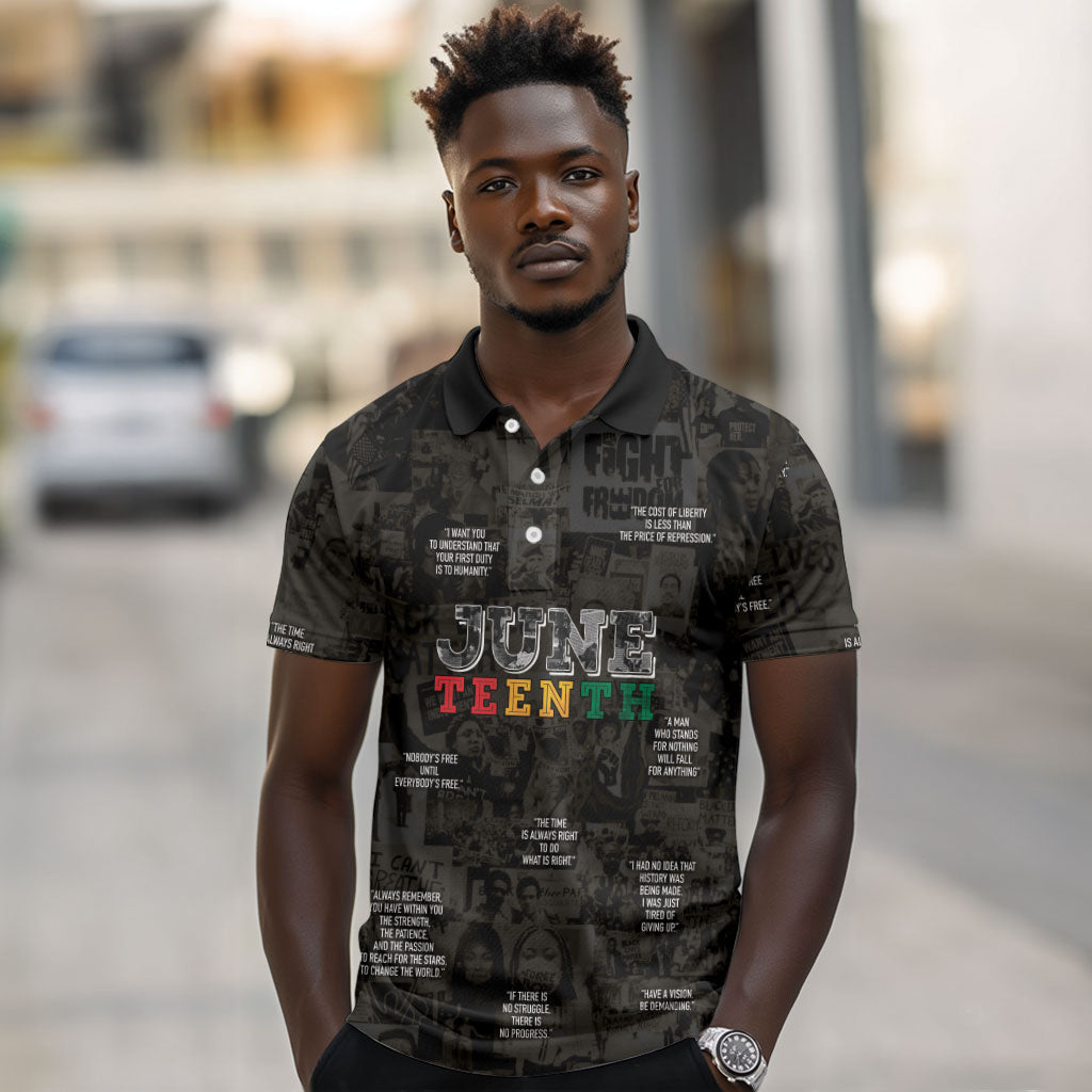 Juneteenth Black History Polo Shirt Inspirational Quotes Collage