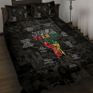 Juneteenth Black History Quilt Bed Set Inspirational Quotes Collage