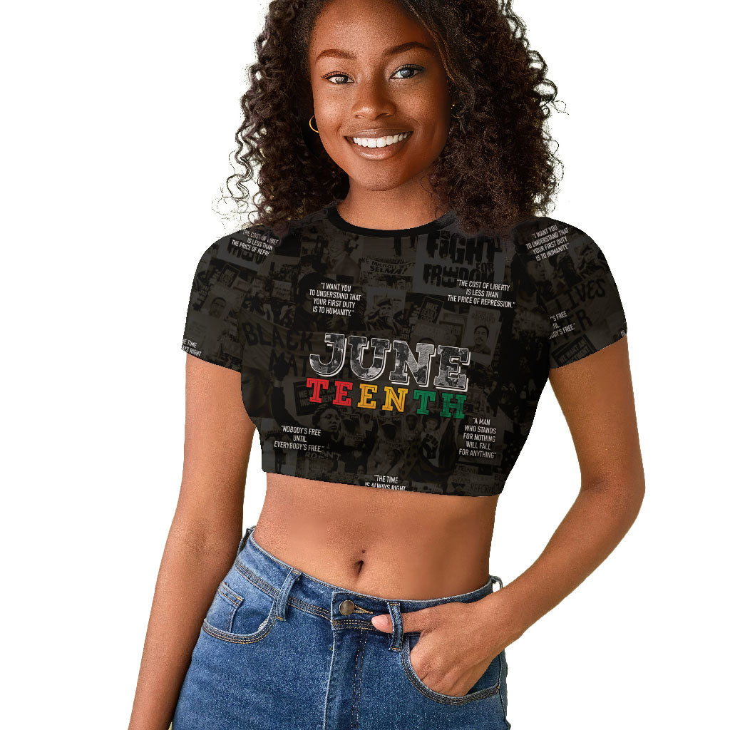 Juneteenth Black History Raglan Cropped T shirt Inspirational Quotes Collage