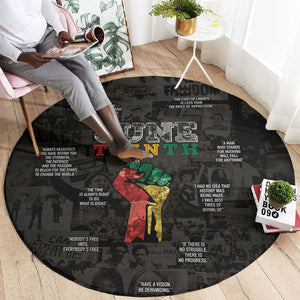 Juneteenth Black History Round Carpet Inspirational Quotes Collage