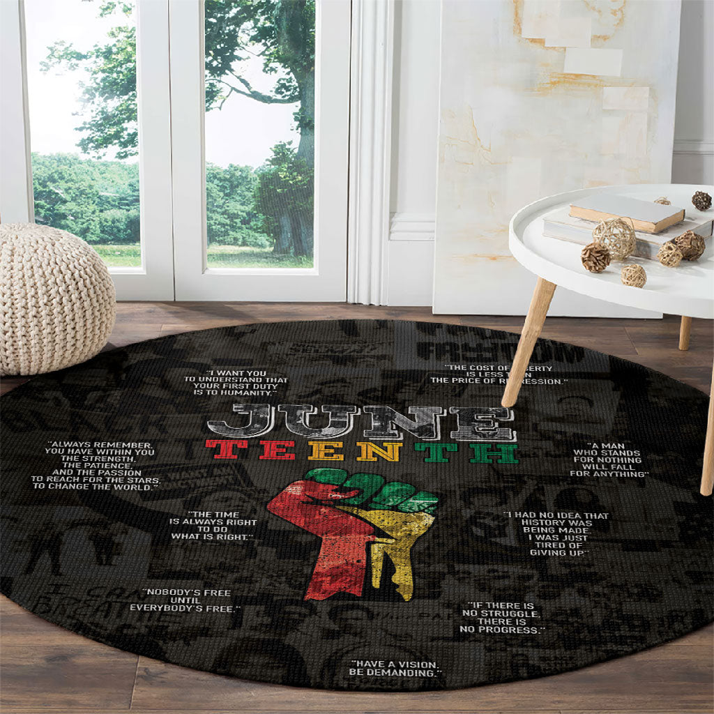 Juneteenth Black History Round Carpet Inspirational Quotes Collage