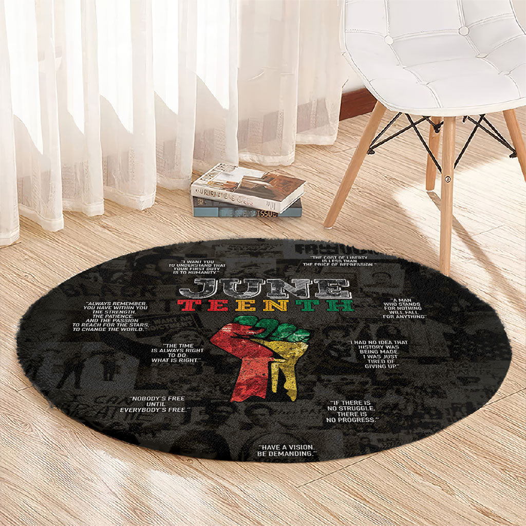 Juneteenth Black History Round Carpet Inspirational Quotes Collage
