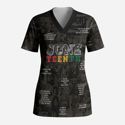 Juneteenth Black History Scrub Top Inspirational Quotes Collage