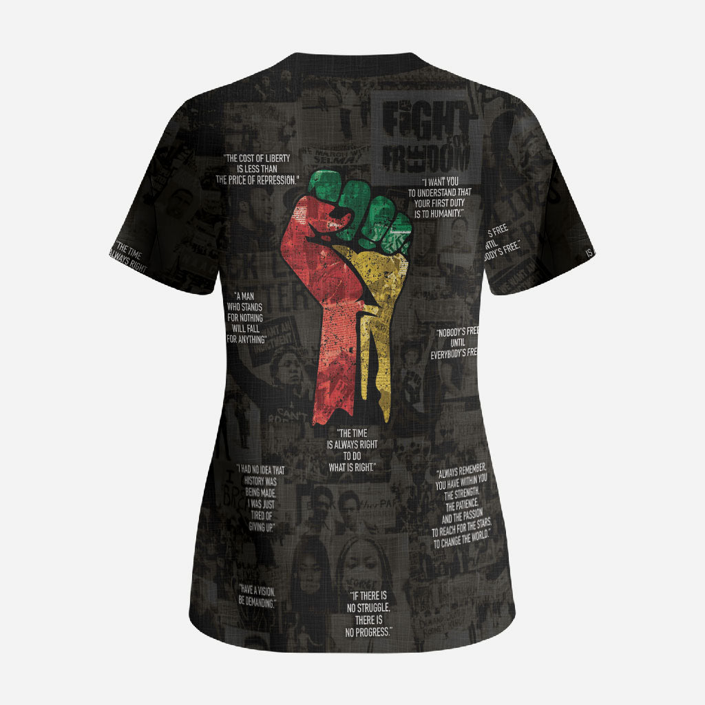 Juneteenth Black History Scrub Top Inspirational Quotes Collage