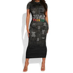 Juneteenth Black History Short Sleeve Bodycon Dress Inspirational Quotes Collage