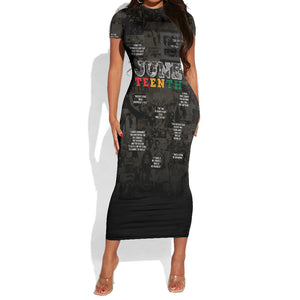 Juneteenth Black History Short Sleeve Bodycon Dress Inspirational Quotes Collage