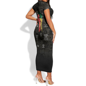 Juneteenth Black History Short Sleeve Bodycon Dress Inspirational Quotes Collage