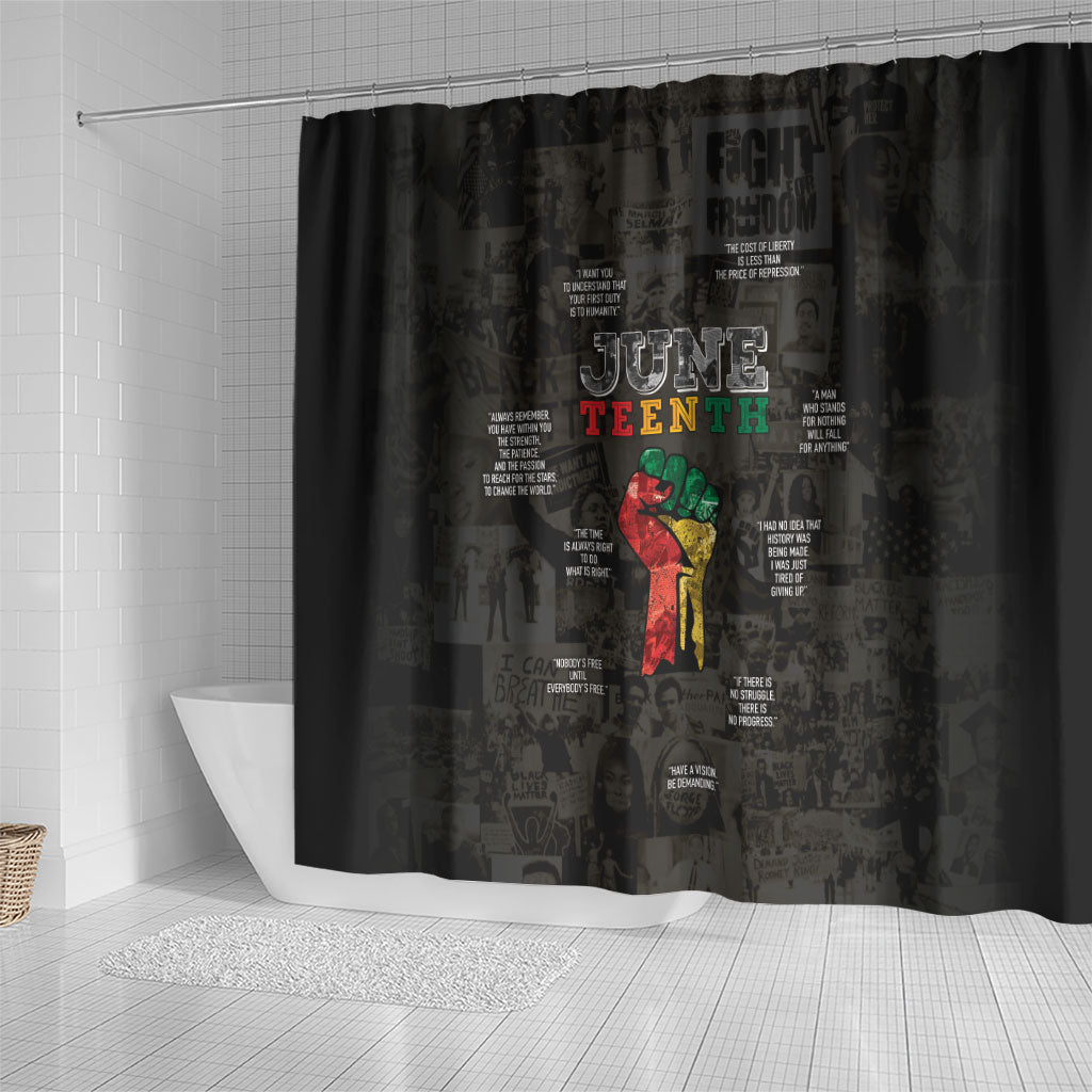 Juneteenth Black History Shower Curtain Inspirational Quotes Collage