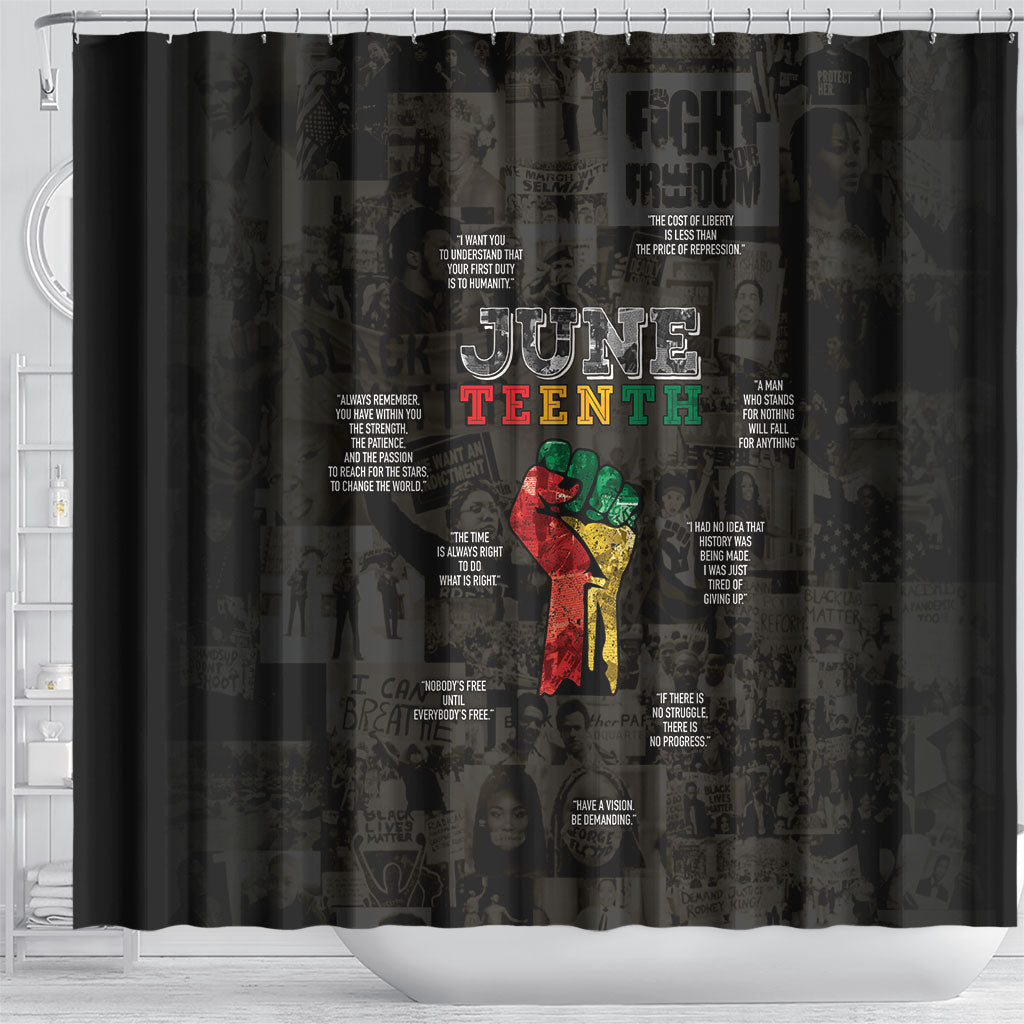 Juneteenth Black History Shower Curtain Inspirational Quotes Collage