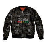 Juneteenth Black History Sleeve Zip Bomber Jacket Inspirational Quotes Collage