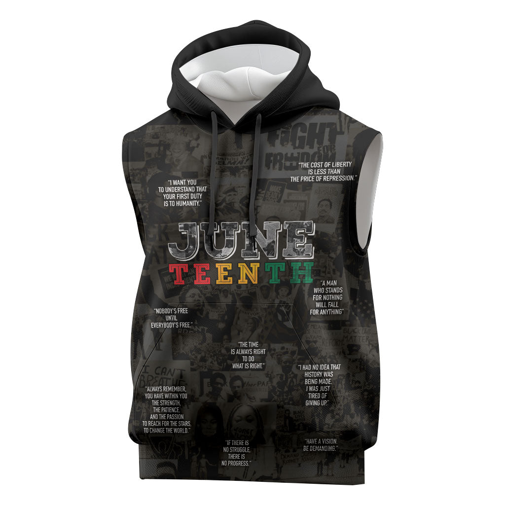 Juneteenth Black History Sleeveless Hoodie Inspirational Quotes Collage