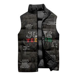 Juneteenth Black History Sleeveless Puffer Jacket Inspirational Quotes Collage