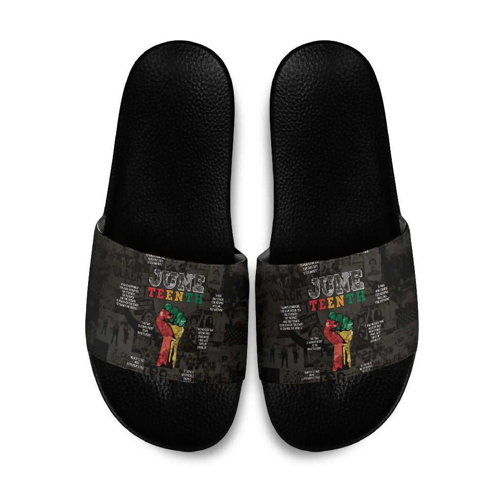 Juneteenth Black History Slide Sandals Inspirational Quotes Collage