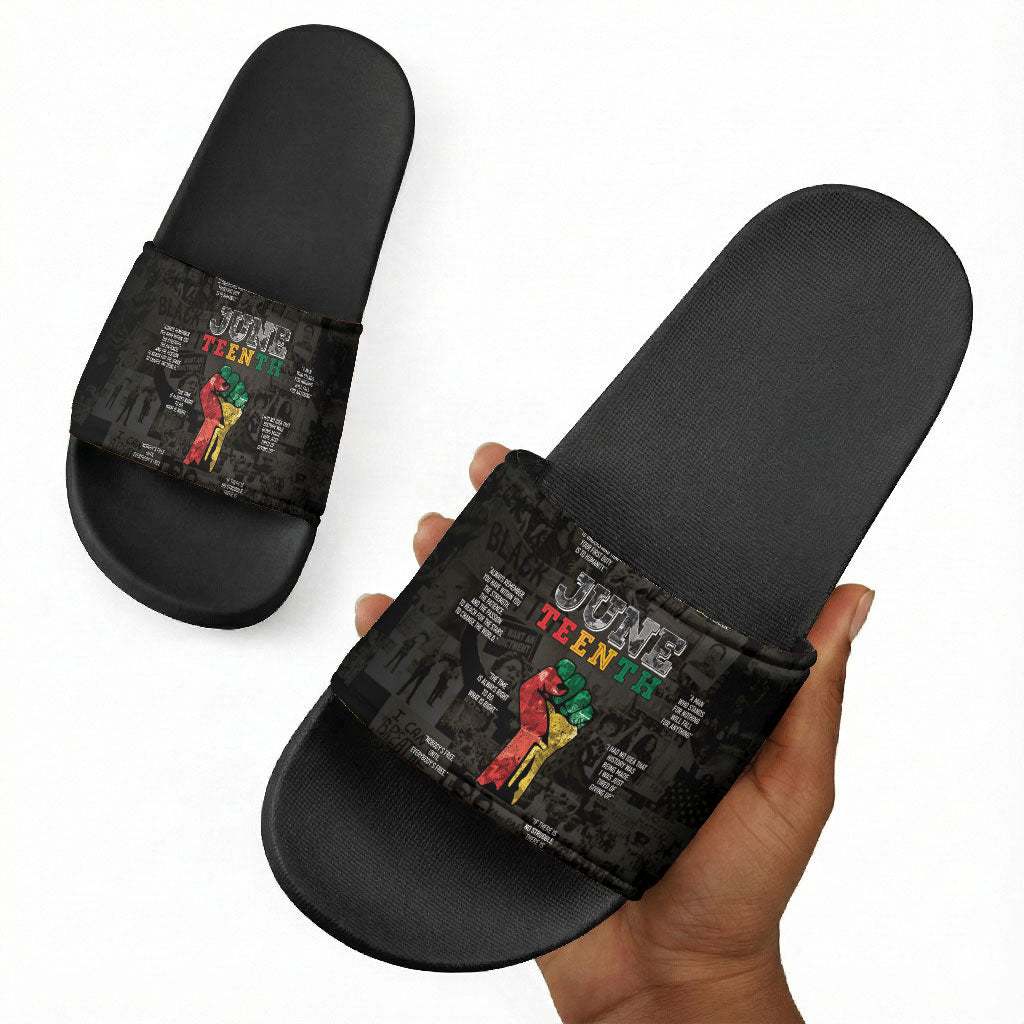 Juneteenth Black History Slide Sandals Inspirational Quotes Collage