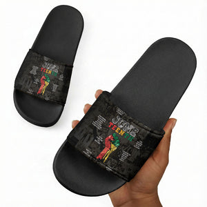 Juneteenth Black History Slide Sandals Inspirational Quotes Collage
