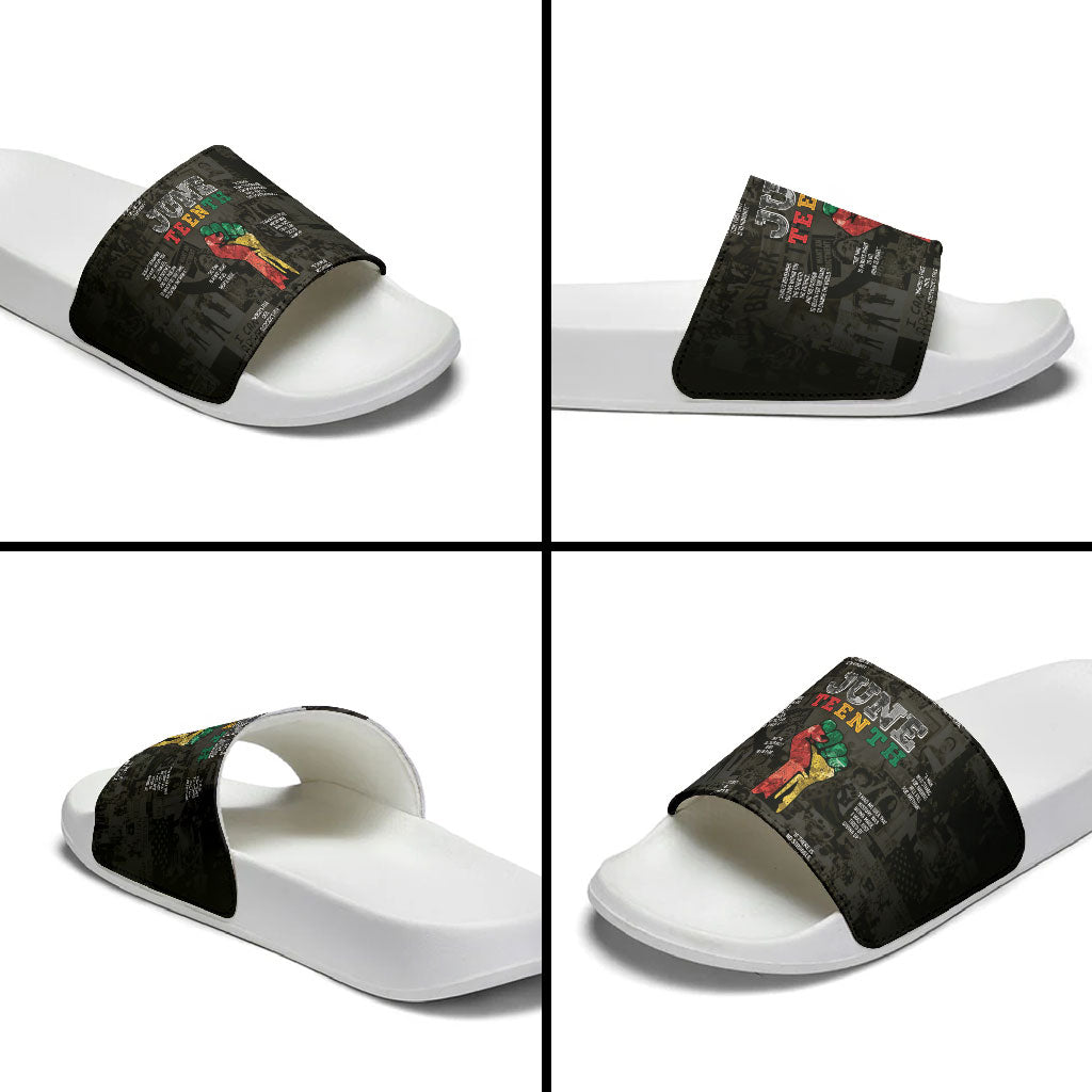 Juneteenth Black History Slide Sandals Inspirational Quotes Collage