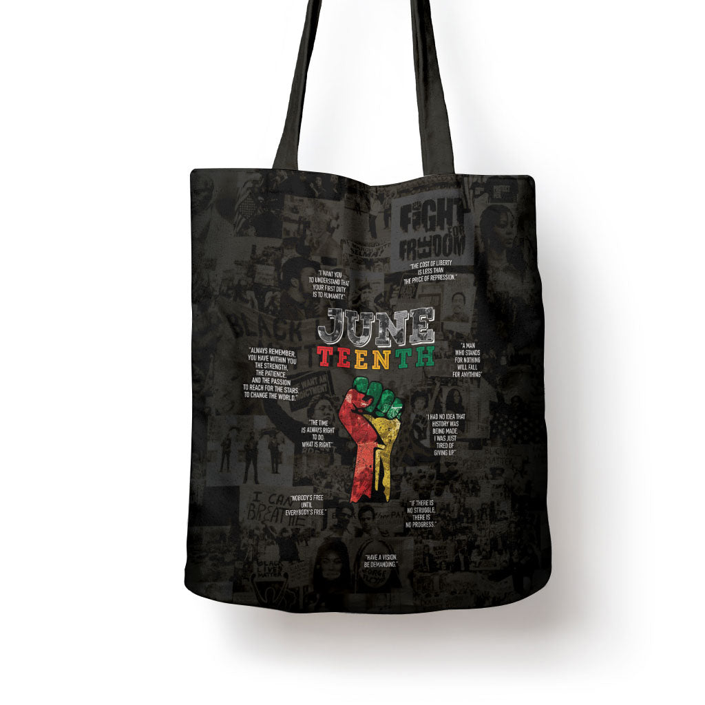 Juneteenth Black History Tote Bag Inspirational Quotes Collage