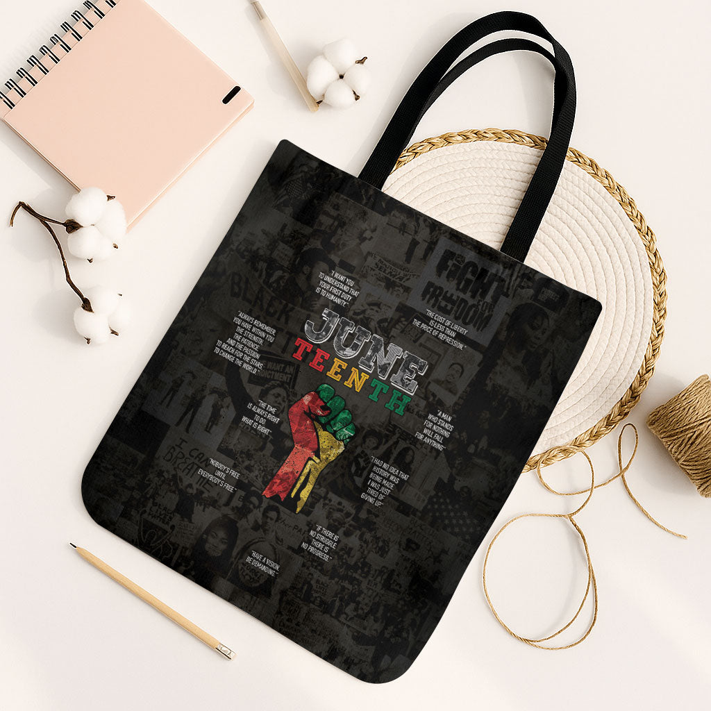 Juneteenth Black History Tote Bag Inspirational Quotes Collage