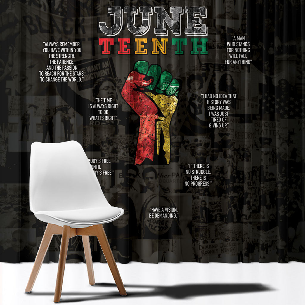 Juneteenth Black History Window Curtain Inspirational Quotes Collage
