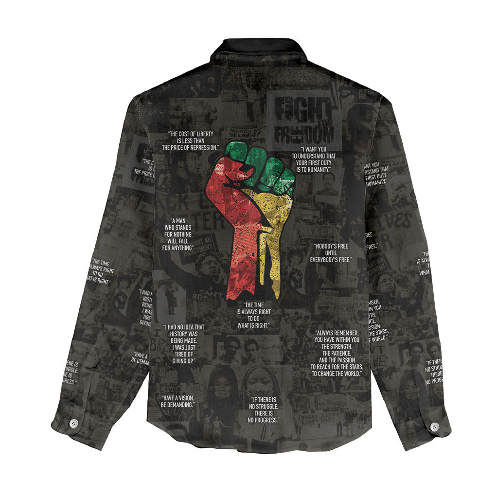 Juneteenth Black History Women Casual Shirt Inspirational Quotes Collage