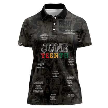 Juneteenth Black History Women Polo Shirt Inspirational Quotes Collage