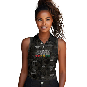Juneteenth Black History Women Sleeveless Polo Shirt Inspirational Quotes Collage