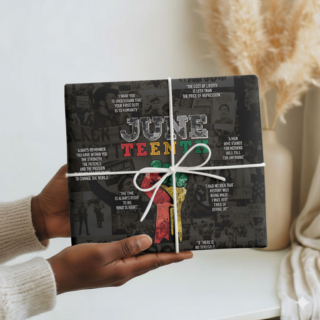 Juneteenth Black History Wrapping Paper Inspirational Quotes Collage