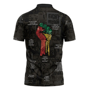 Juneteenth Black History Zipper Polo Shirt Inspirational Quotes Collage