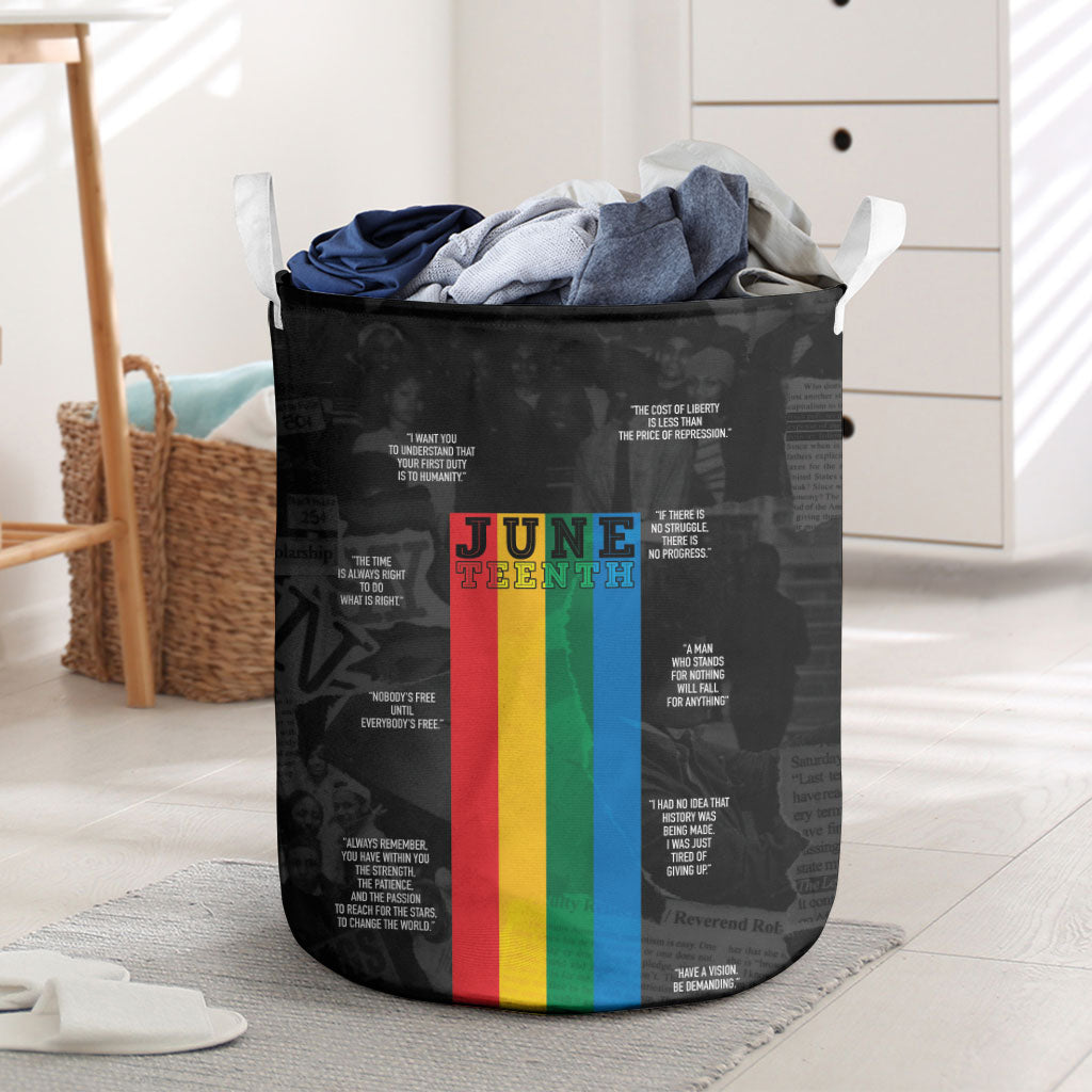 Juneteenth 2026 Black History Laundry Basket Freedom Quotes Collage