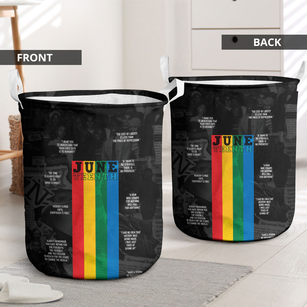 Juneteenth 2026 Black History Laundry Basket Freedom Quotes Collage