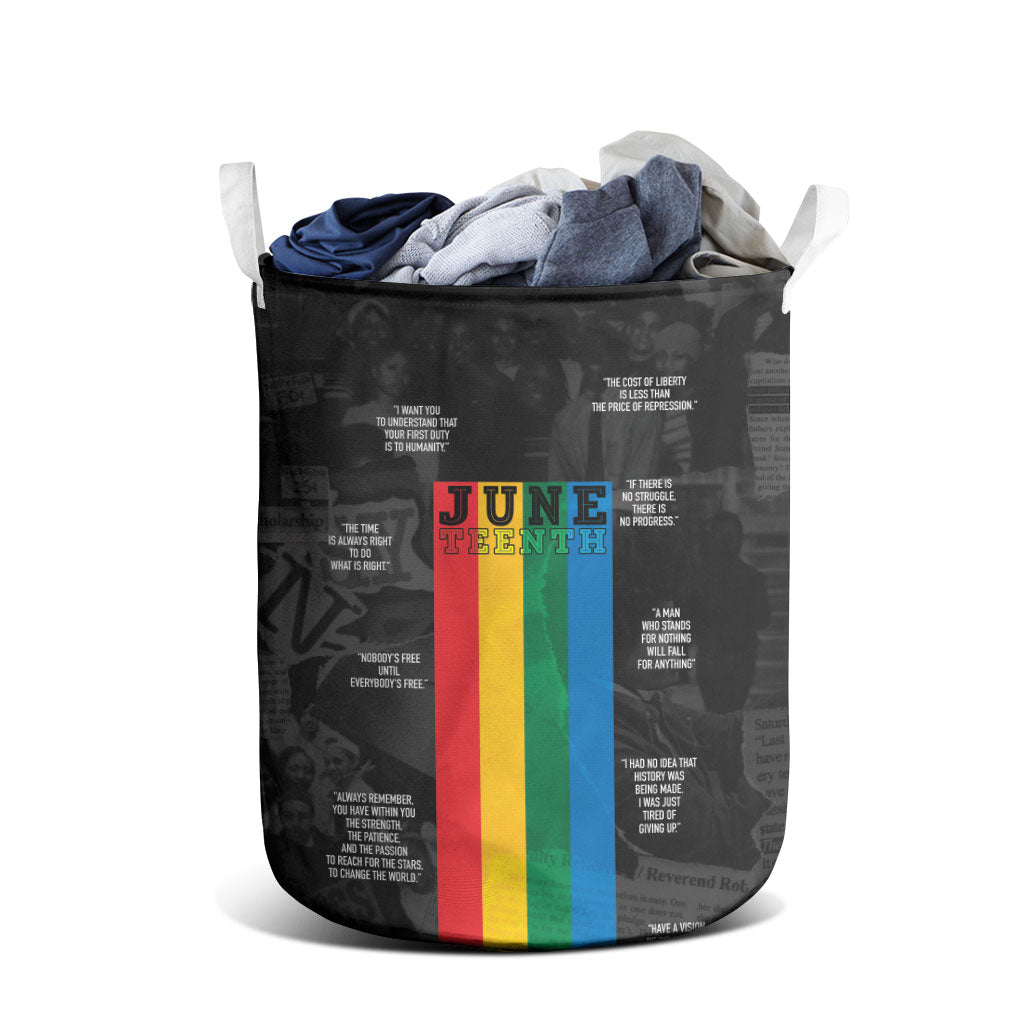 Juneteenth 2026 Black History Laundry Basket Freedom Quotes Collage
