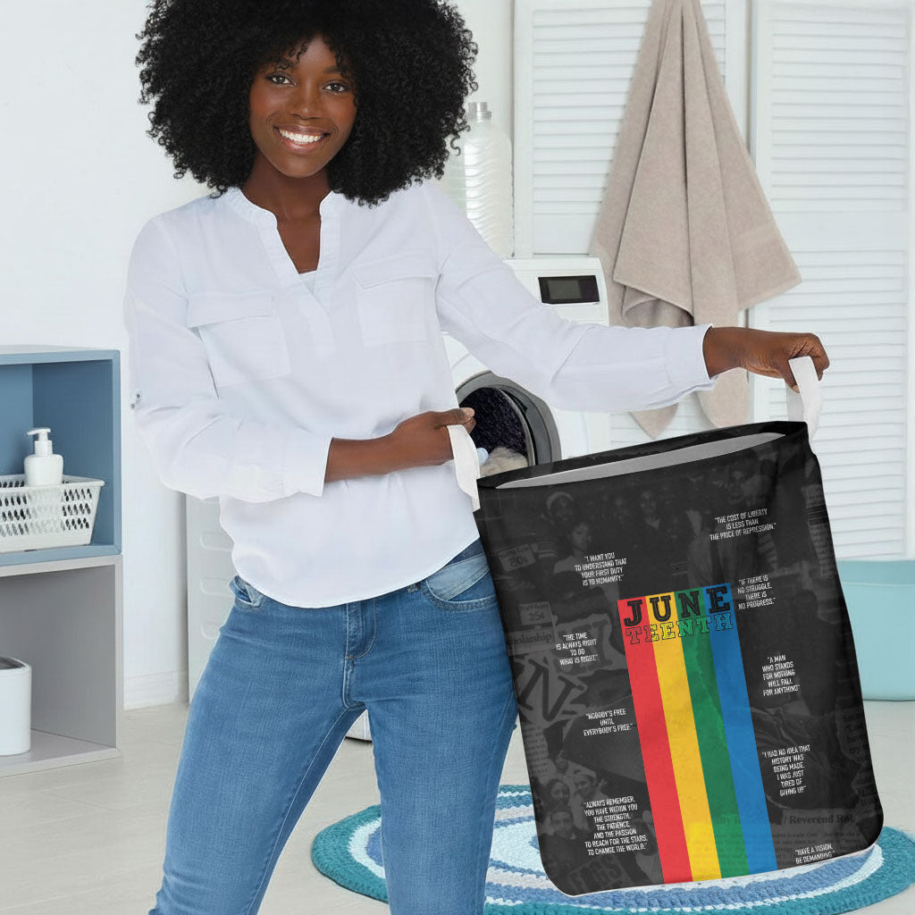 Juneteenth 2026 Black History Laundry Basket Freedom Quotes Collage
