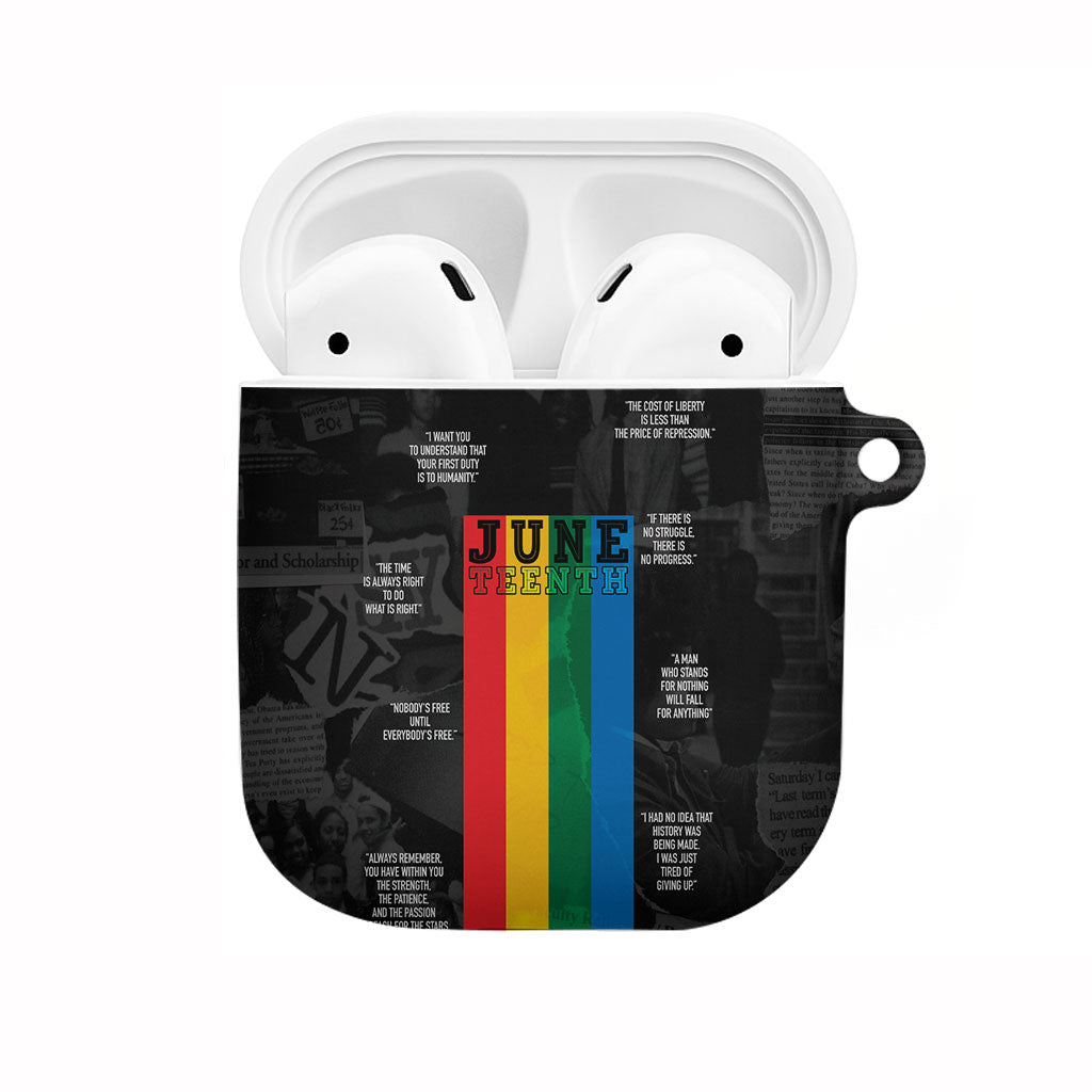 Juneteenth 2026 Black History AirPods Case Freedom Quotes Collage