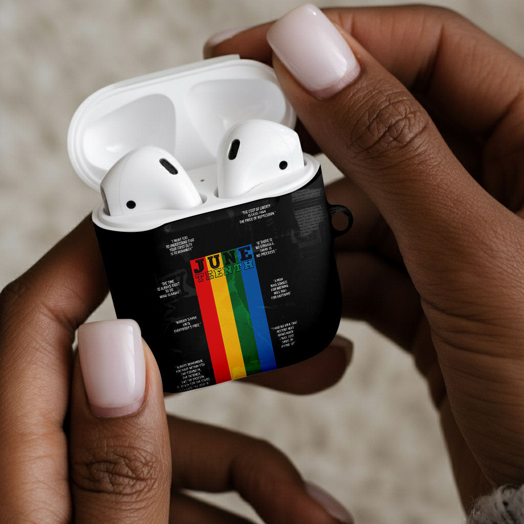 Juneteenth 2026 Black History AirPods Case Freedom Quotes Collage