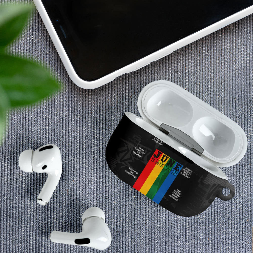 Juneteenth 2026 Black History AirPods Case Freedom Quotes Collage