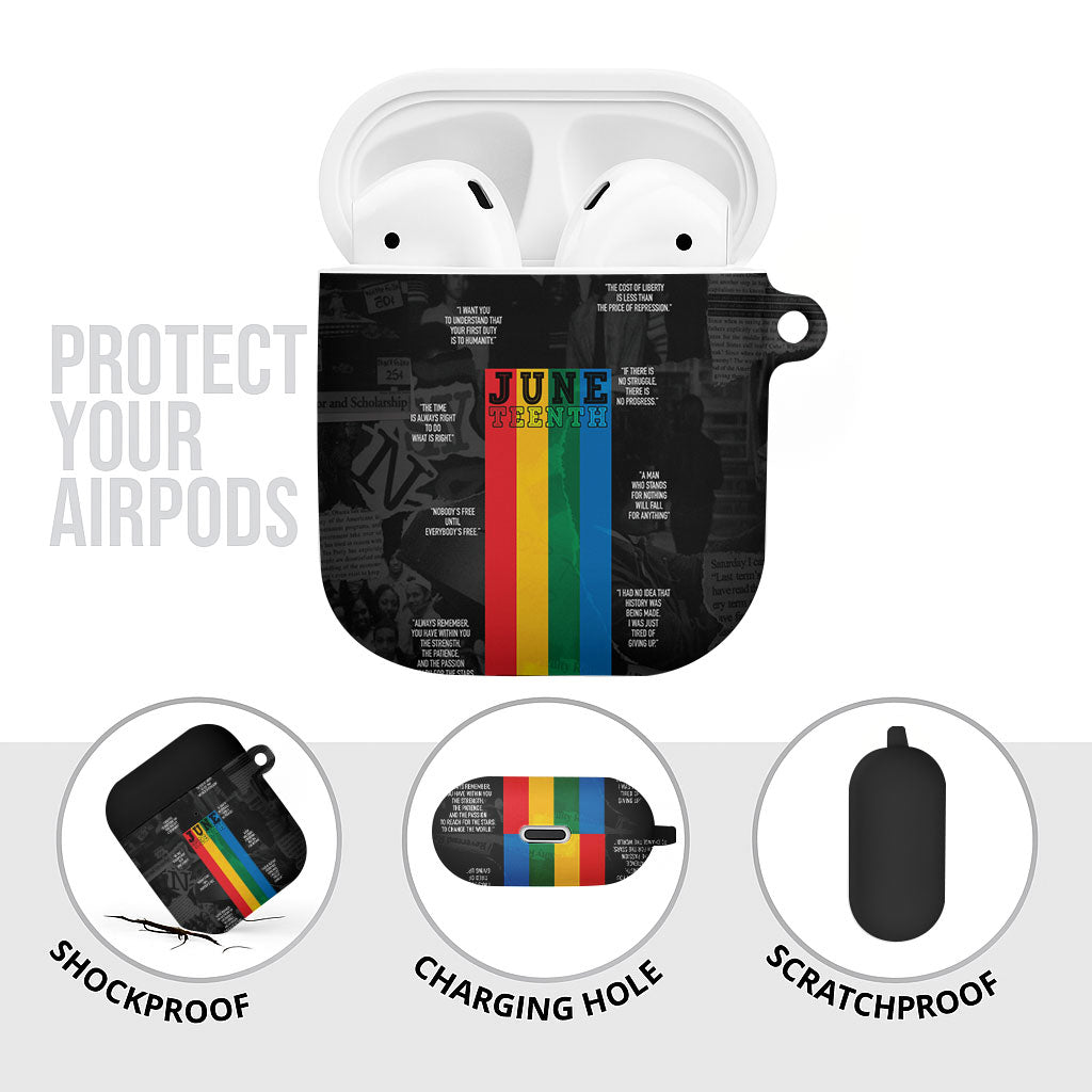Juneteenth 2026 Black History AirPods Case Freedom Quotes Collage