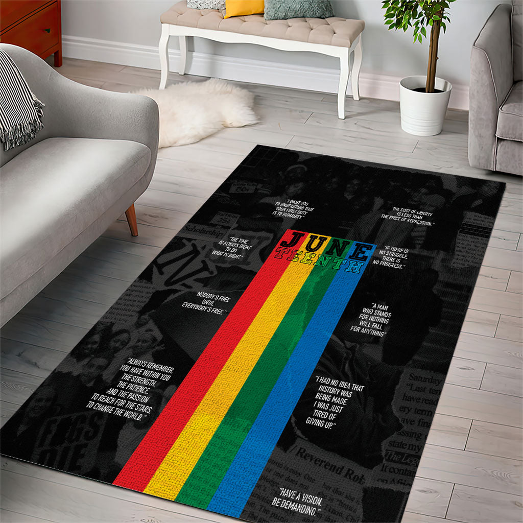 Juneteenth 2026 Black History Area Rug Freedom Quotes Collage