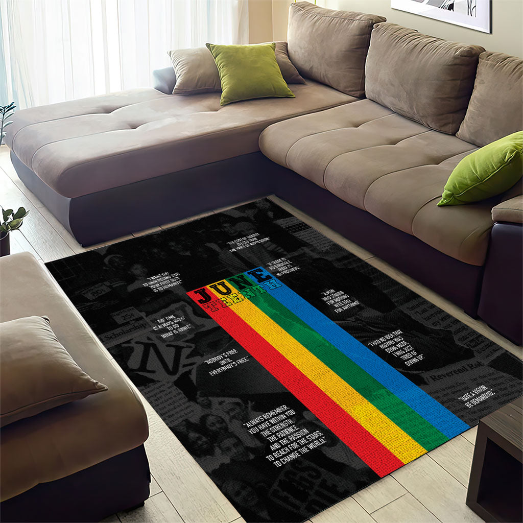 Juneteenth 2026 Black History Area Rug Freedom Quotes Collage