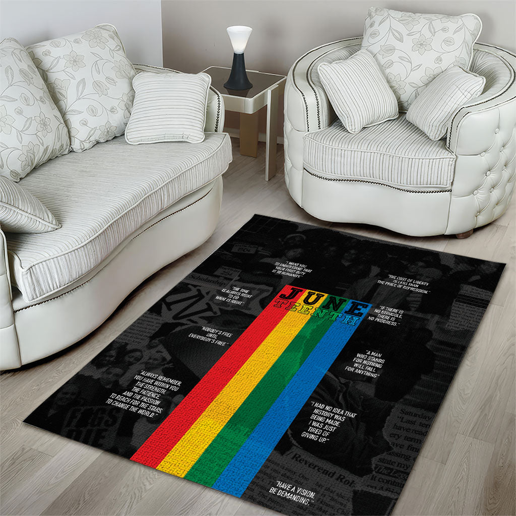 Juneteenth 2026 Black History Area Rug Freedom Quotes Collage