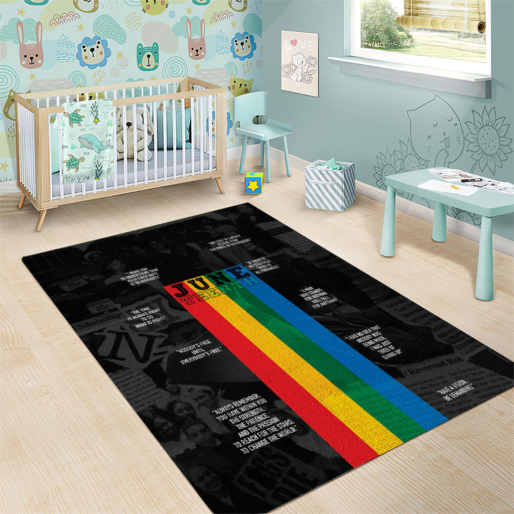 Juneteenth 2026 Black History Area Rug Freedom Quotes Collage