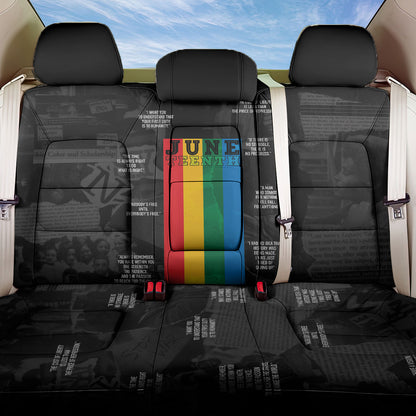 Juneteenth 2026 Black History Back Car Seat Cover Freedom Quotes Collage