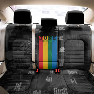 Juneteenth 2026 Black History Back Car Seat Cover Freedom Quotes Collage