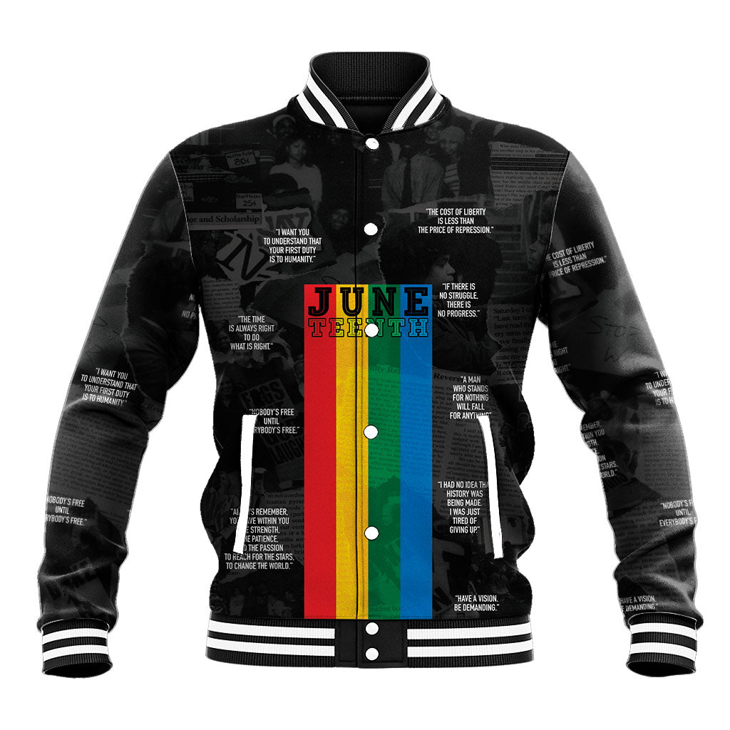 Juneteenth 2026 Black History Baseball Jacket Freedom Quotes Collage