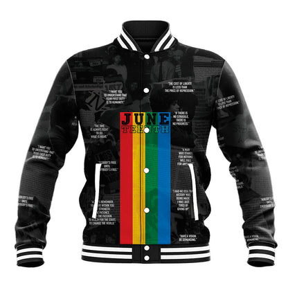 Juneteenth 2026 Black History Baseball Jacket Freedom Quotes Collage