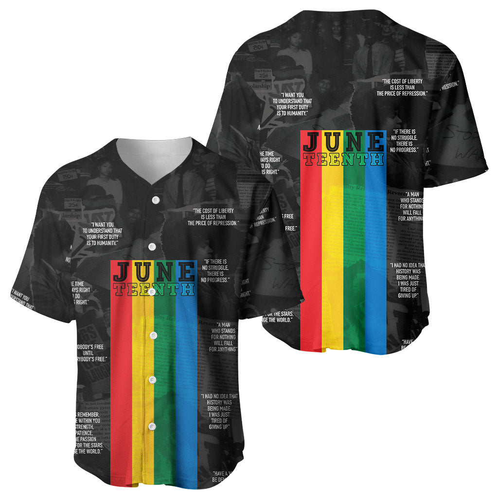 Juneteenth 2026 Black History Baseball Jersey Freedom Quotes Collage