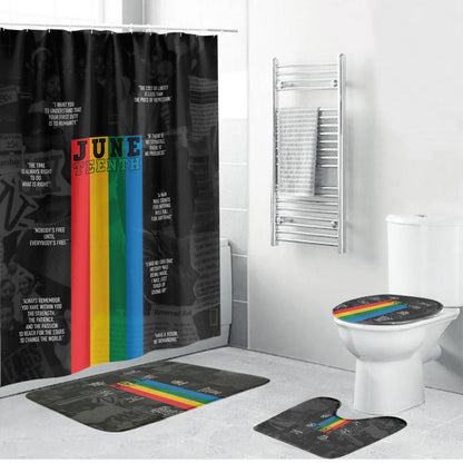 Juneteenth 2026 Black History Bathroom Set Freedom Quotes Collage